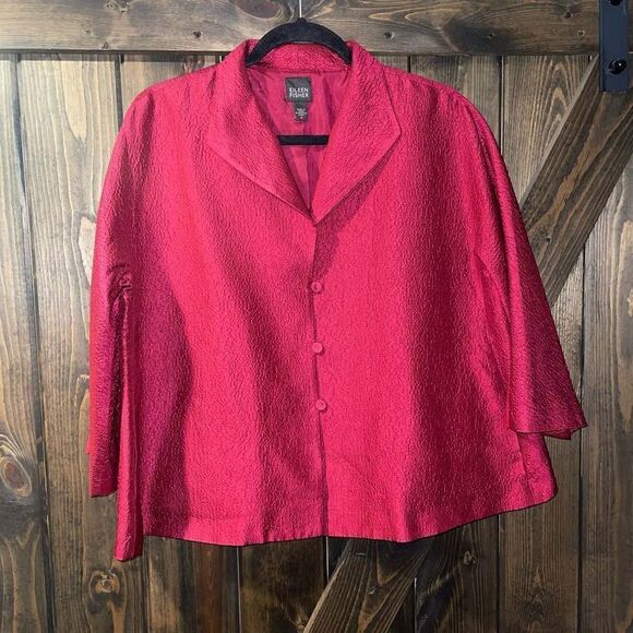 Eileen Fisher Button Down Tunic Shirt Sz M - Picture 1 of 8